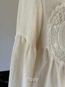 Chloe. Beautiful Smock Top With Crochet Lace. Worn Once. Size 12/14