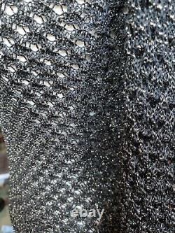 Chloé Long Sleeve Crochet Black + Gold Sparkly Top Size 8-10