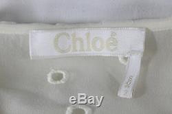 Chloe Long Sleeve White Ruffled Yoke Silk Blouse/top (pure Romance!) 36/us 4