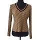 Christian Dior 5h16155940 Trotter Pattern Long Sleeve Tops Brown #38 Y04379
