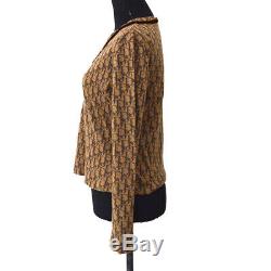 Christian Dior 5H16155940 Trotter Pattern Long Sleeve Tops Brown #38 Y04379