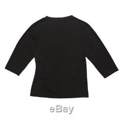 Christian Dior Galliano Era Long Sleeve Black Denim Patchwork Logo Top Size 6