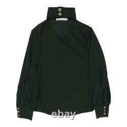 Christian Dior Long Sleeve Top Medium Green Polyester