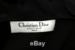 Christian Dior Ruffled Wrap Top Black Silk Size US 8 Long Sleeve Blouse