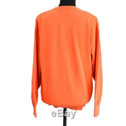 Christian Dior Sports 3U2L350 #L Long Sleeve Knit Tops Orange Authentic AK40128