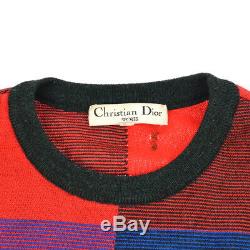 Christian Dior Sports #L I5L0302 Long Sleeve Tops Sweater Red 100% Wool AK41311