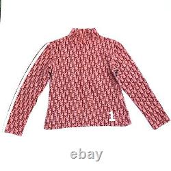 Christian Dior Trotter Monogram Top Long Sleeve Burgundy Red Size 8 Authentic
