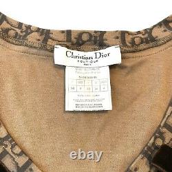Christian Dior Trotter Monogram Top T shirt Short Long Sleeve Brown Authentic