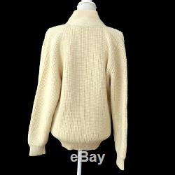 Christian Dior Vintage Logos Long Sleeve Tops White Wool #M Authentic AK31423g