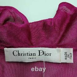 Christian Dior Women's Long Sleeve Top 12 Pink, 100% viscose