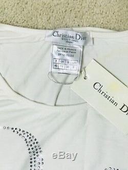 Christian Dior long sleeve top studded Dior size 8 medium NWT