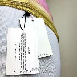 Collina Strada Pink Mesh Top Size S Tie-Dye Cardio Nova Scoop Neck Sheer Blouse