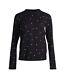 Comme Des Garcons Women's Embroidered Polka Dot Long Sleeve Top In Cotton In Bl
