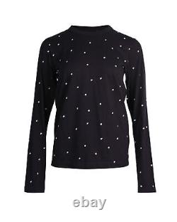 Comme des garcons Women's Embroidered Polka Dot Long Sleeve Top in Cotton in bl