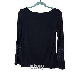Cosabella Womens Top Black Size Small Vintage Lace Sleeve Detail Stretch New