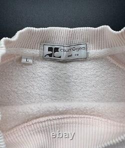 Courreges Vintage Big Logo Embroidered Long Sleeve Top Sweat Pink M/L Cotton