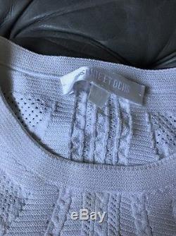 Cushinie Et Ochs Top White Long Sleeve Crop Sweater textured embossed M Medium