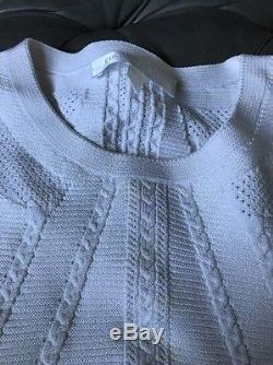 Cushinie Et Ochs Top White Long Sleeve Crop Sweater textured embossed M Medium