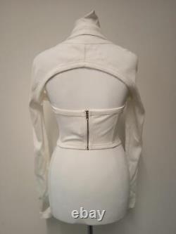 DION LEE Ladies White Cotton Blend Halterneck Modular Corset Top Size UK8