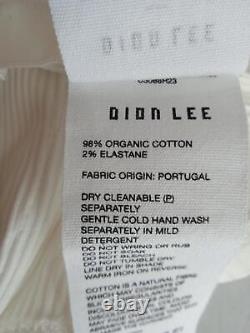 DION LEE Ladies White Cotton Blend Halterneck Modular Corset Top Size UK8