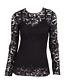 Dolce & Gabbana Black Guipure Lace Layered Long Sleeve Blouse 38