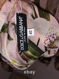 DOLCE&GABBANA Lilly Print Signature Silk Blouse Shirt Top IT 42 UK 8 10