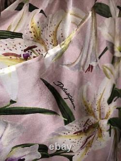 DOLCE&GABBANA Lilly Print Signature Silk Blouse Shirt Top IT 42 UK 8 10