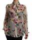 Dolce & Gabbana Pussybow Blouse Floral Silk Long Sleeves Top It46/us12/xl $1100