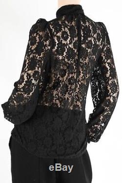DOLCE & GABBANA Stunning Black LACE Long Sleeve Blouse Top Size 38