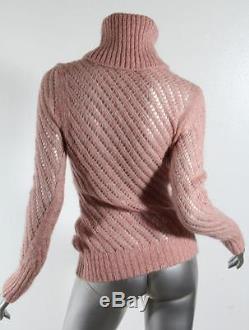 D&G DOLCE & GABBANA Womens Pink Long Sleeve Turtleneck Knit Sweater Top Blouse S