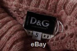 D&G DOLCE & GABBANA Womens Pink Long Sleeve Turtleneck Knit Sweater Top Blouse S