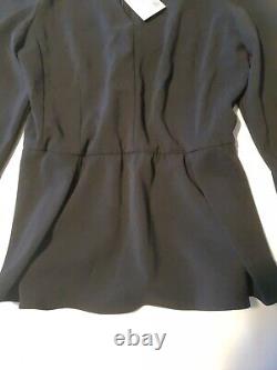 Dai Gola Crepe Darling Peplum Top Black Size 10