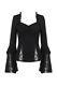 Dark In Love Womens Lady Gothic Black Long Sleeve Lace Cuff Witch Vampire Tops D