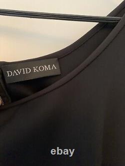 David Koma Black Scuba Frill Detail Top