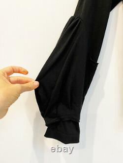 Designer BNWT Comme Des Garcons Size M Black Cotton Puff Sleeve Women's Top