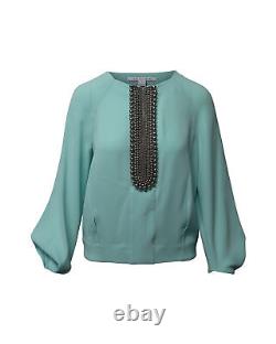 Diane Von Furstenberg Embellished Long Sleeve Top In Triacetate Women Blue