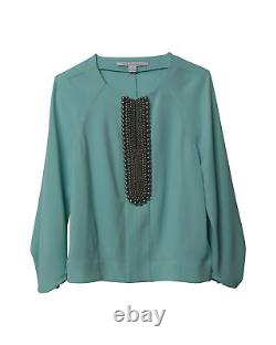 Diane Von Furstenberg Embellished Long Sleeve Top In Triacetate Women Blue