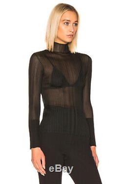 Dion Lee Opacity Pleat Long Sleeve Top Black Size M