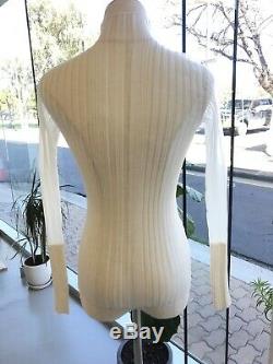 Dion Lee Opacity Pleat Long Sleeve Top Ivory Size S