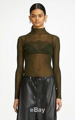 Dion Lee Opacity Pleat Long Sleeve Top Olive Size M