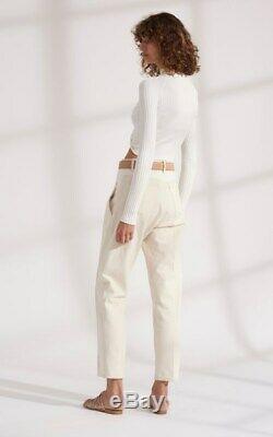 Dion Lee Twist Back Long Sleeve White Knit Women's Top SZ XS