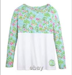 Disney x Lilly Pulitzer Mickey & Minnie Mouse Finn Long Sleeve T-Shirt Top LARGE