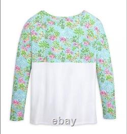 Disney x Lilly Pulitzer Mickey & Minnie Mouse Finn Long Sleeve T-Shirt Top LARGE