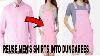 Diy Reuse Convert Men S Shirts To Dungarees Recycle Old Long Sleeve Shirts Old Men S Shirt Reuse