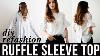 Diy Ruffle Sleeve Top Refashion From Dress Shirt
