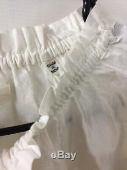Doen Cotton White Long Sleeve Blouse Top Sz Xs