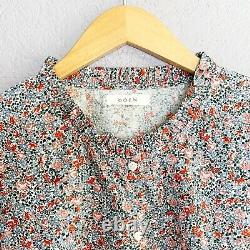 Doen Women's Size Large Blouse Top in Rose Gathered Floral Print 100% Cotton