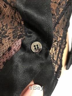 Dolce & Gabbana Black Mesh Lace Longsleeve Blouse Shirt Top Xs S
