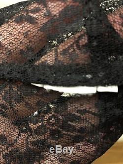 Dolce & Gabbana Black Mesh Lace Longsleeve Blouse Shirt Top Xs S
