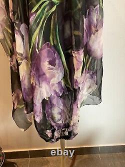 Dolce & Gabbana Black & Purple Transparent Top/Blouse Size 42